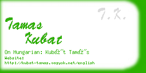 tamas kubat business card